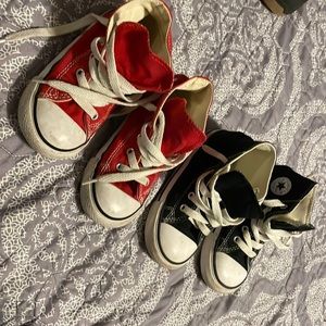 Bundle of 2 pair - Converse all star high tops-toddler boy size 8-both like new!